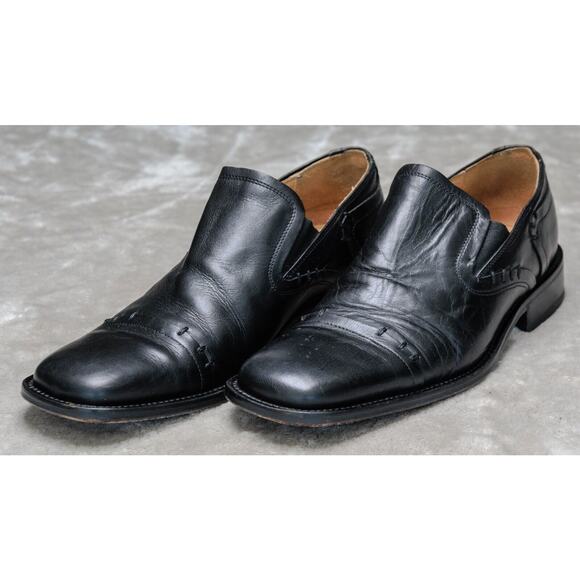 Kenneth Cole New York Black Leather Slip On Square Toe Loafers Mens Size 10 - Picture 10 of 15